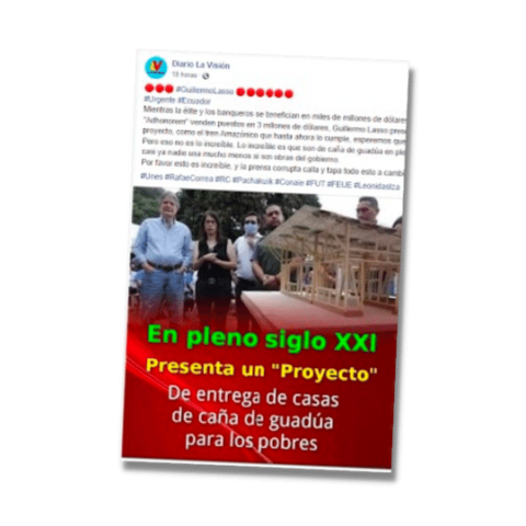 En pleno siglo XXI Lasso presenta proyecto de casas de caña de guadúa