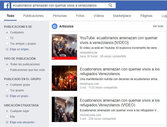 Ecuatorianos amenazan con quemar vivos a venezolanos
