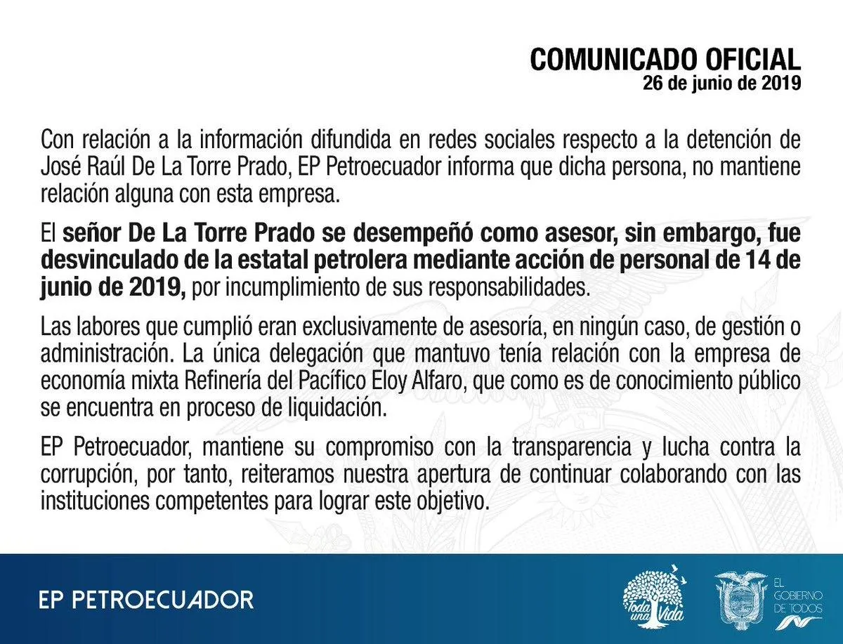 comunicado petroecuador