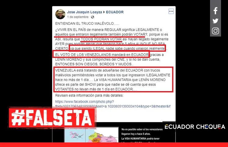 FALSETA venezolanos voto ecuador destacado