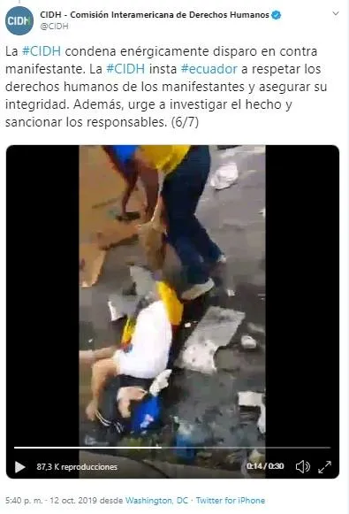 cidh disparo