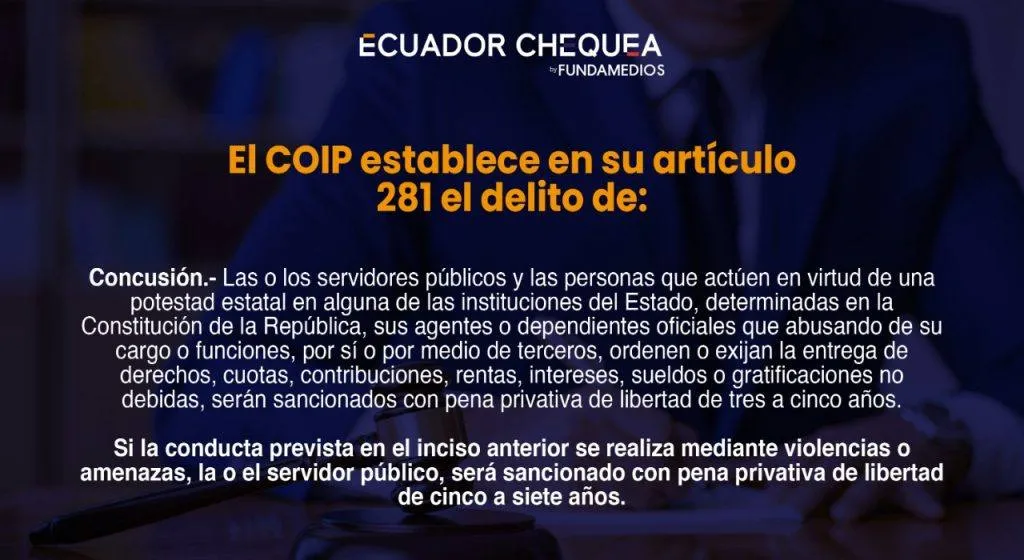COIP 281 CODIGO ORGANICO INTEGRAL PENAL