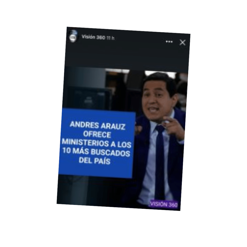 No hay registro de que Arauz haya ofrecido ministerios para los más