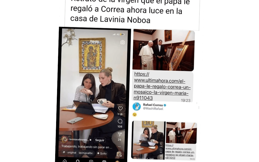 Retrato de la Virgen que el Papa le regaló a Correa, ahora en casa de Valbonesi