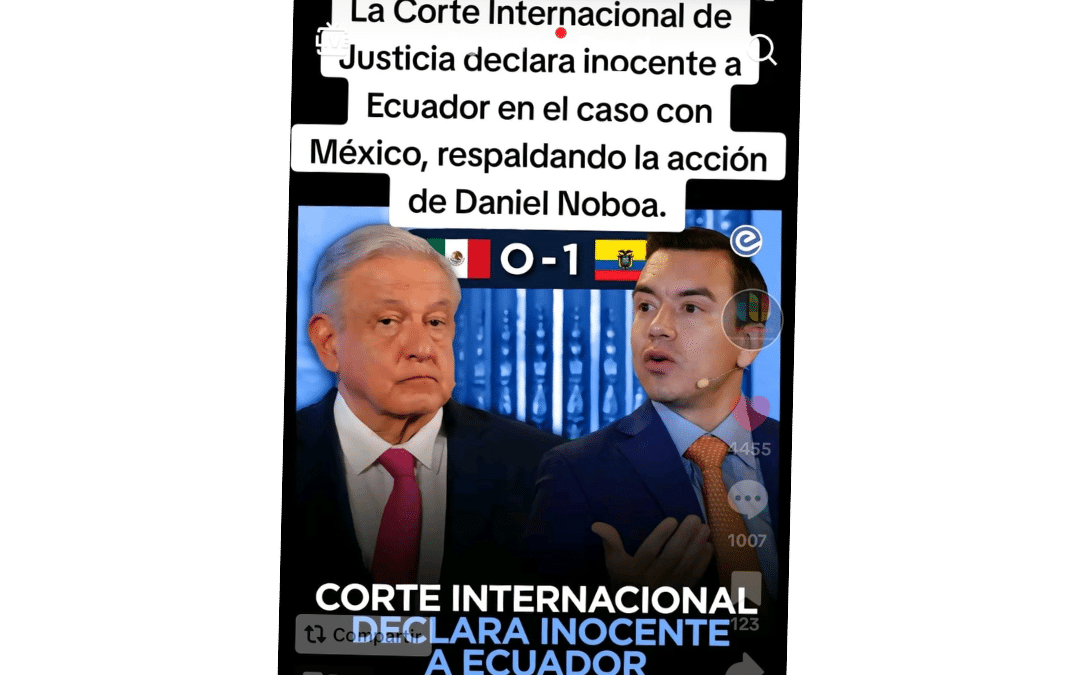 Corte Internacional declara inocente a Ecuador