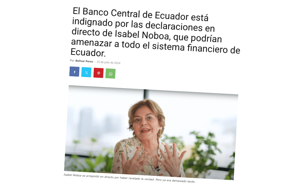 El Mercurio habría publicado que Isabel Noboa cuenta cómo generar grandes ganancias 