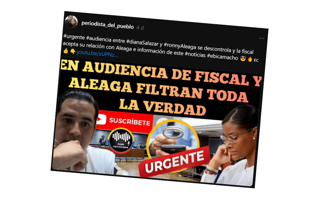 Fiscal acepta su relación con Ronny Aleaga