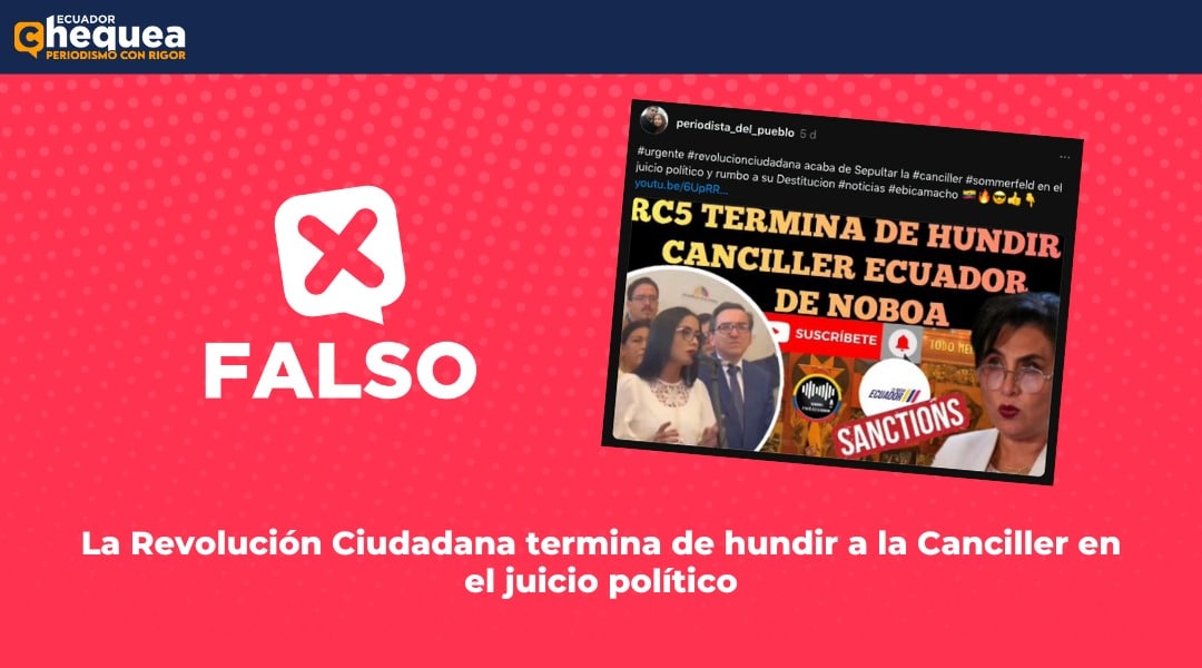 La Revolución Ciudadana termina de hundir a la Canciller en el juicio político