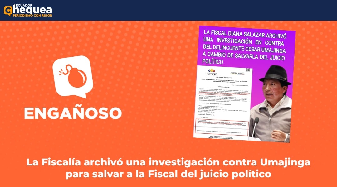 La Fiscalía archivó una investigación contra Umajinga para salvar a la Fiscal del juicio político