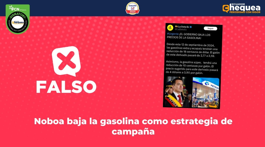 Noboa baja la gasolina como estrategia de campaña