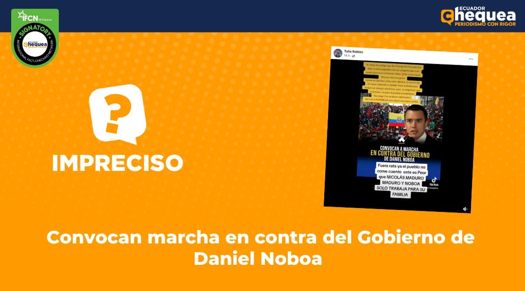 Convocan marcha en contra del Gobierno de Daniel Noboa