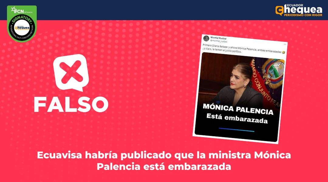 Ecuavisa habría publicado que la ministra Mónica Palencia está embarazada