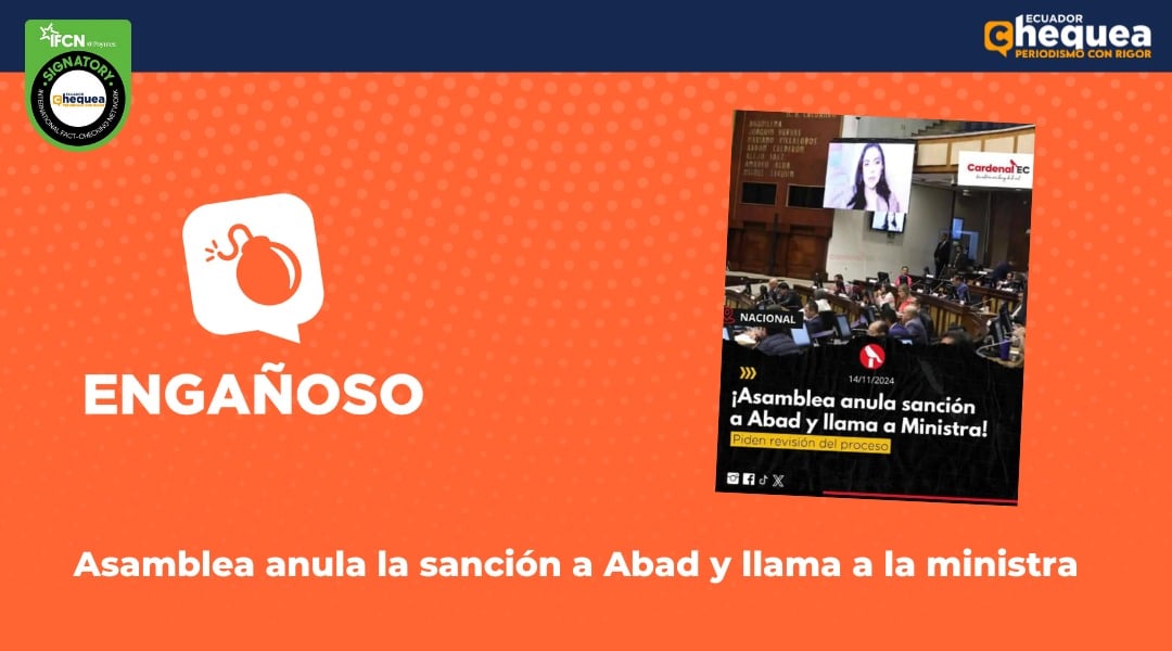 Asamblea anula la sanción a Abad y llama a la ministra