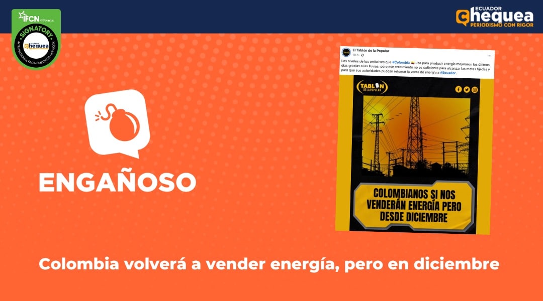 Colombia volverá a vender energía, pero en diciembre 