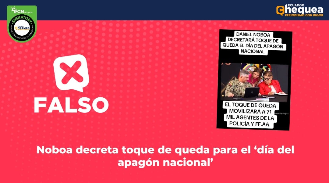 Noboa decreta toque de queda para el ‘día del apagón nacional’