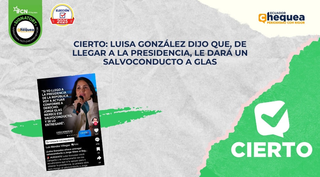 CIERTO: Luisa González dijo que, de llegar a la Presidencia, le dará un salvoconducto a Glas