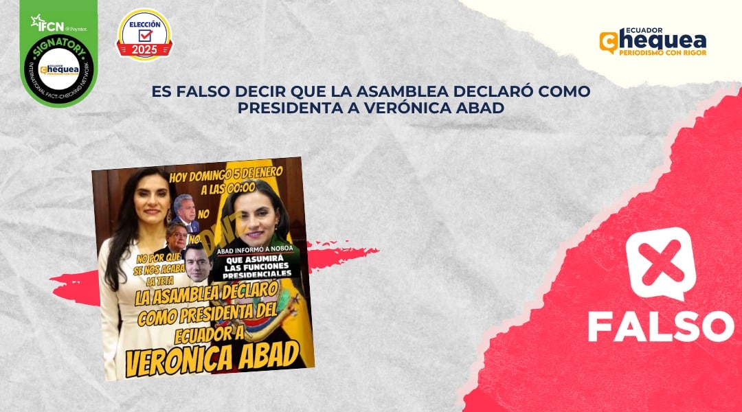 Es falso decir que la Asamblea declaró como presidenta a Verónica Abad