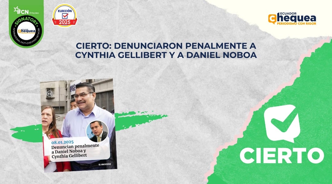 Cierto: denunciaron penalmente a Cynthia Gellibert y a Daniel Noboa 