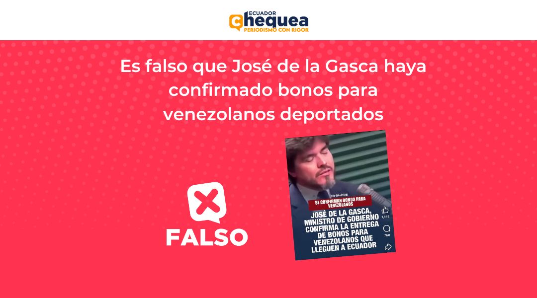Es falso que José de la Gasca haya confirmado bonos para venezolanos deportados