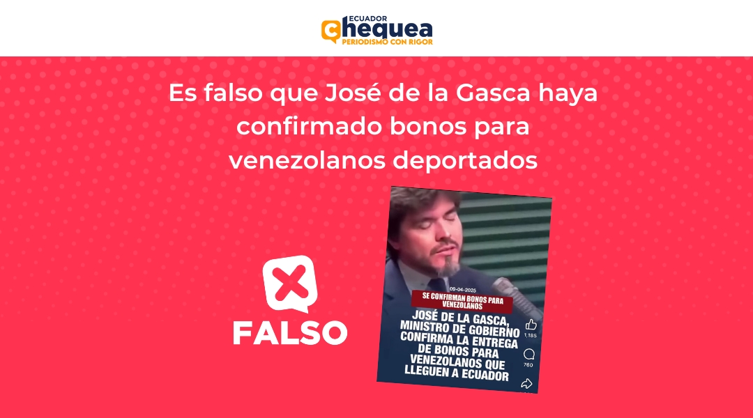 Es falso que José de la Gasca haya confirmado bonos para venezolanos deportados